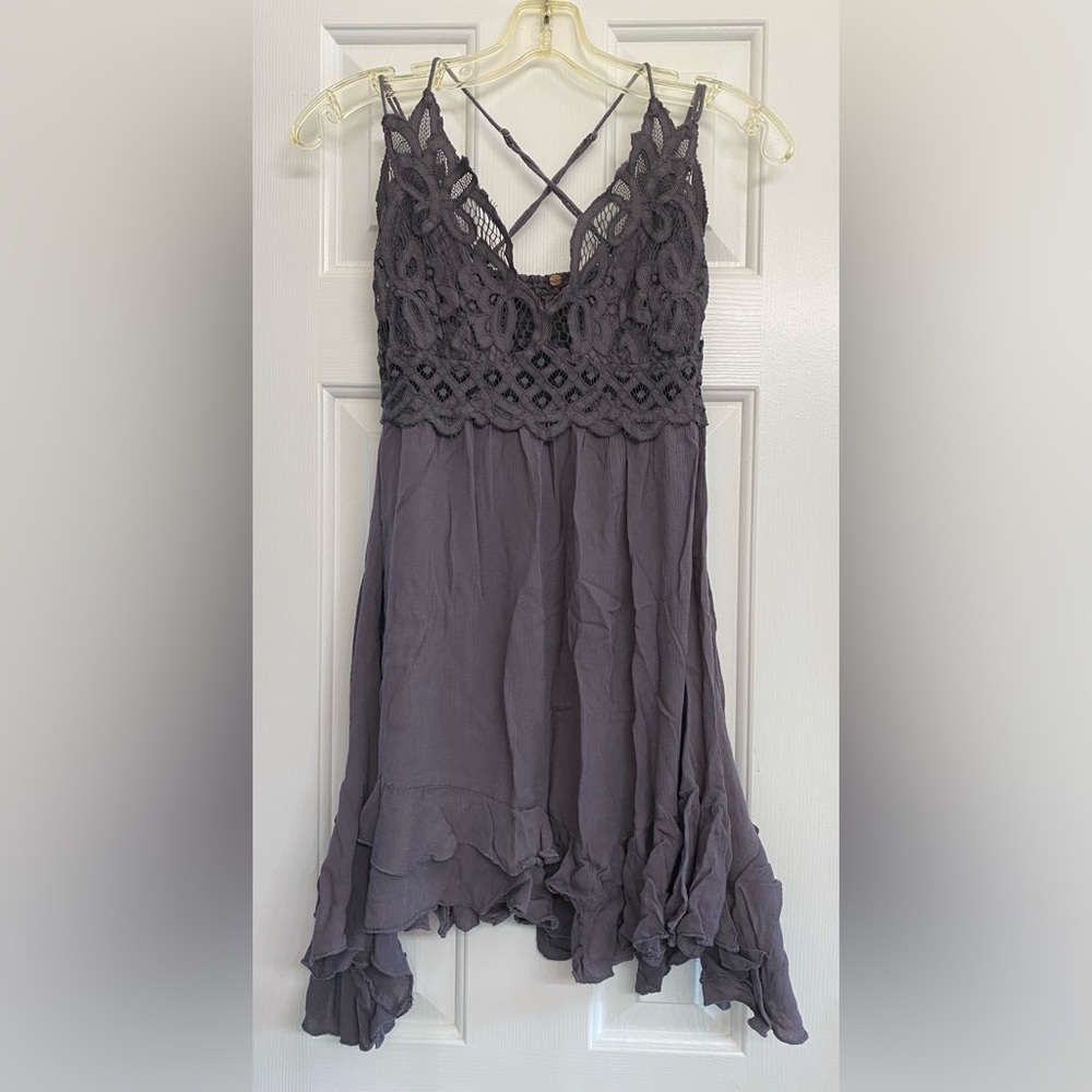 Free people Sz M lace top slip dress